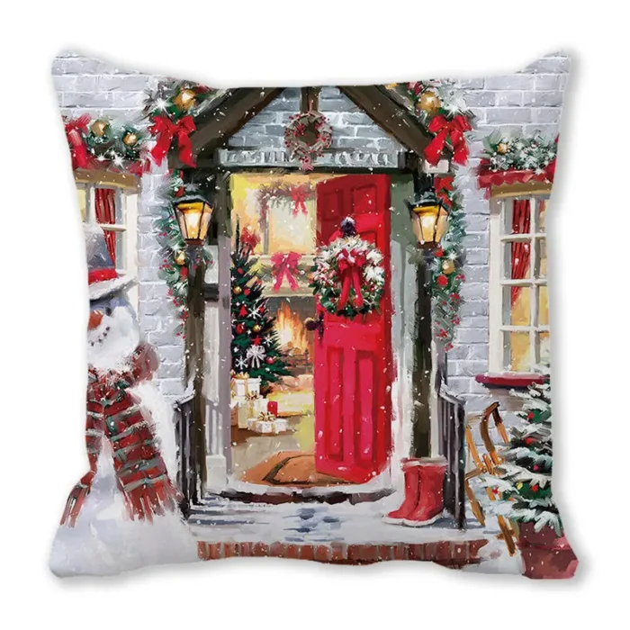 Merry Christmas Home Decor – Christmas Cushion Cover, Ornament Pillowcase, Natal Navidad New Year Gifts, 45x45cm