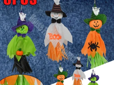 Cloth Paper Halloween Hanging Ornaments – Festival Supplies with Ghost and Pumpkin Design, Fluttering Charm Pendant Gift