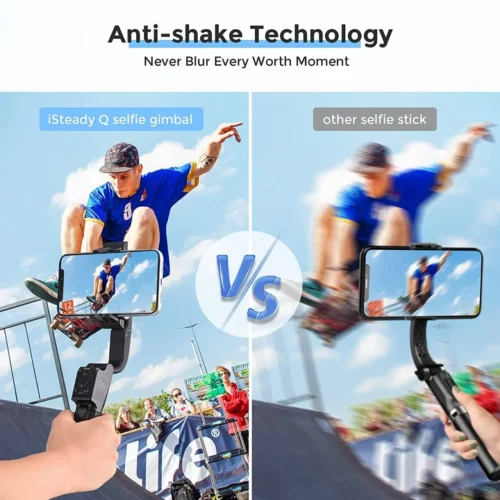 Hohem iSteady Q Gimbal Stabilizer, Handheld Selfie Stick with Extension Rod, 360° Face Tracking