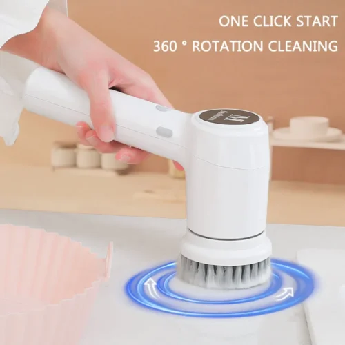 Efficient Electric Cleaning Brush – USB Rechargeable Rotary Scrubber for Dishwashing & Home Cleaning