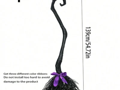 Halloween Witch Broom - Wizard Witch Flying Broomstick, Ideal for Cosplay Costume Party Decorations and Halloween Props