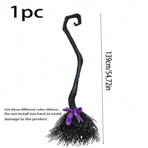Halloween Witch Broom - Wizard Witch Flying Broomstick, Ideal for Cosplay Costume Party Decorations and Halloween Props