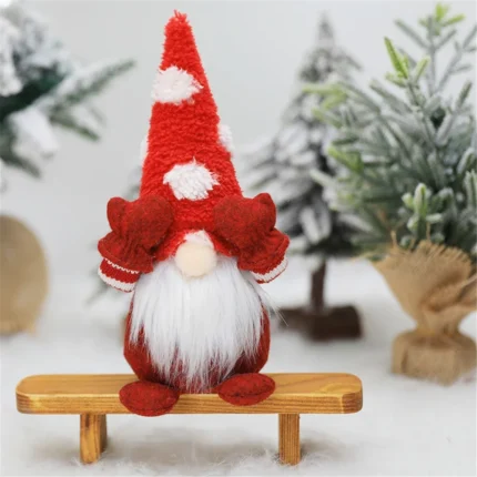 Non-woven Fabric Santa Claus Snowman Elf Christmas Ornaments Faceless Doll Plush Doll Party Decoration for Home