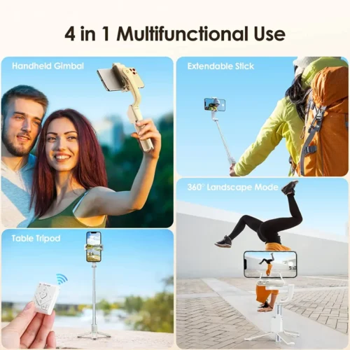 Hohem iSteady Q Gimbal Stabilizer, Handheld Selfie Stick with Extension Rod, 360° Face Tracking