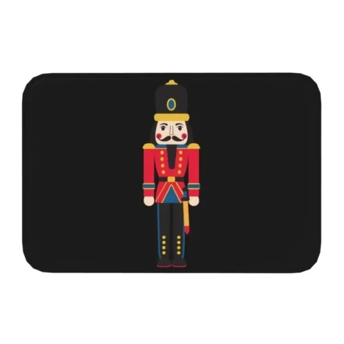 Christmas Nutcracker Doormat – Anti-Slip Entrance Rug for Kitchen, Hallway, Balcony, and Living Room, Festive Bathroom Foot Pad