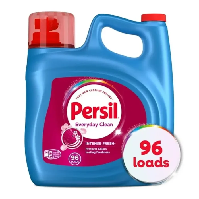 Powerful Stain Removing Odor Eliminating Liquid Laundry Detergent Intense Fresh Scent Color Safe HE 96 Loads All Skin Types