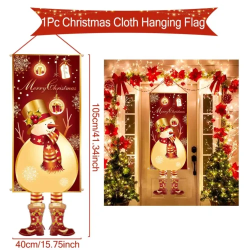 Christmas Hanging Flag Banner – Porch & Door Decorations for Home, Ornaments, Xmas Gifts, & New Year Decor