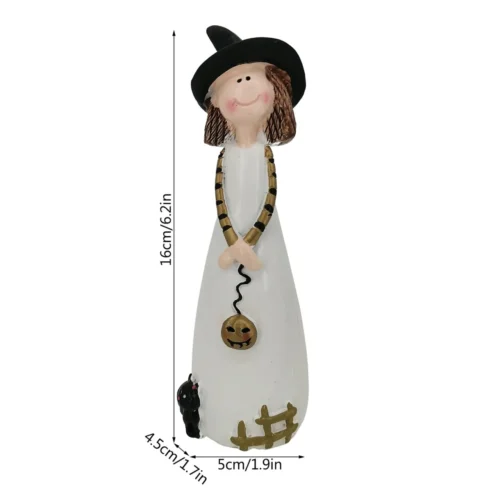 Halloween Witch Resin Decorations – Witch Hat, Cat, Ghost, Crow, and Pumpkin Figurines for Holiday Party and Home Ornaments - Image 3