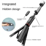 Selfie Stick with Telescopic Rod & Bluetooth Tripod Stand | Mobile Phone Stand with Remote Control & Ring Light | Compact Mini Tripod