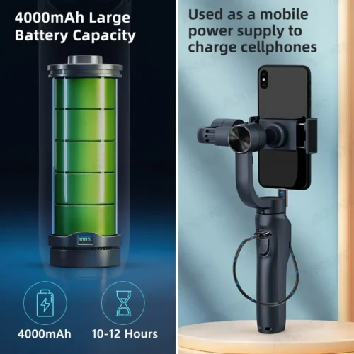 F10 3-Axis Handheld Gimbal Stabilizer, Face Tracking Selfie Stick, Bluetooth Smartphone Stabilizer