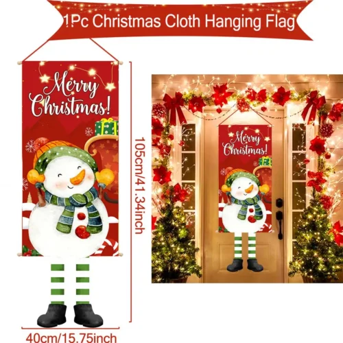 Christmas Hanging Flag Banner – Porch & Door Decorations for Home, Ornaments, Xmas Gifts, & New Year Decor