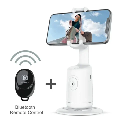 Auto Face Tracking Tripod - 360° Rotation Smart Phone Camera Mount for iPhone & Android | Intelligent Tracking Holder for Live Streaming & Vlogging