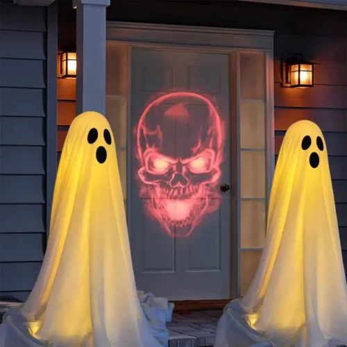 Ghost Spooky Halloween Decor with Battery-Powered Light for Home. Standing Ghost Decoration / Ideal for Halloween Horror Themes - Image 5