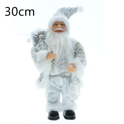 New Year Christmas Santa Claus Doll Figurine – 45cm Big Standing Figure for Home Decor, Navidad Tree Ornaments