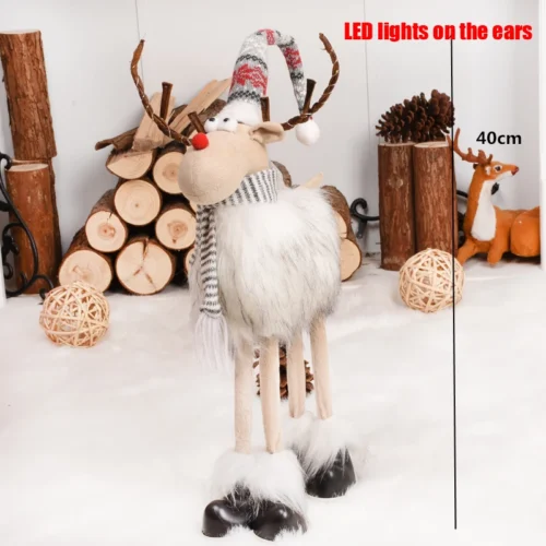 Tree Christmas Decorations Tall Deer Doll 20220Christmas Long-Legged Gray Deer Angel Christmas Doll Noel Christmas Items