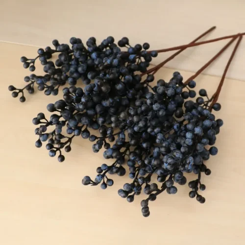 Foam Artificial Berry Branches – Black Fake Fruit for Wedding, Home, Table Decor, Christmas, New Year, & DIY Bouquets