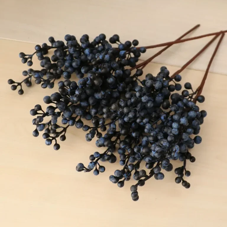 Foam Artificial Berry Branches – Black Fake Fruit for Wedding, Home, Table Decor, Christmas, New Year, & DIY Bouquets