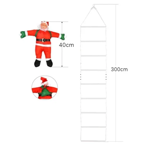 LED Father Christmas Ladder Lights – Hanging Strip Light for Christmas Trees, Outdoor Windows, & Garden Decor