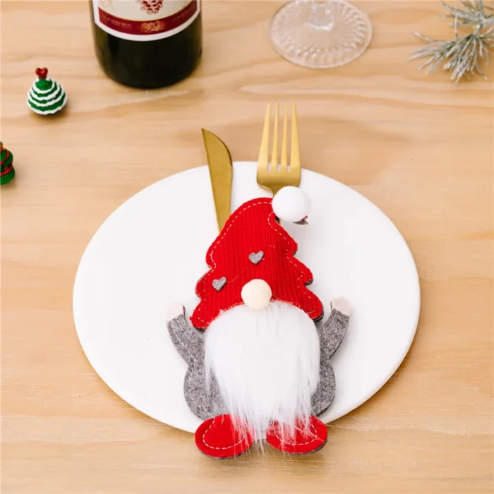 4/2/1PCS Xmas Cutlery Bag - Santa Claus Knife & Fork Storage Pocket for Christmas Tableware Decor | New Year Home Ornament