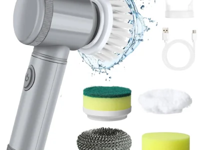 Electric Spin Scrubber – Bathroom Cleaning Brush and Power Scrubber with 5 Replaceable Brush Heads, Ideal for Kitchen, Toilet, and Room Cleaning