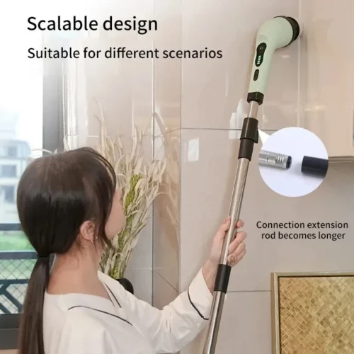 9-in-1 Wireless Electric Cleaning Brush, Multifunctional Rotating Cleaner for Bathroom, Kitchen, and Car