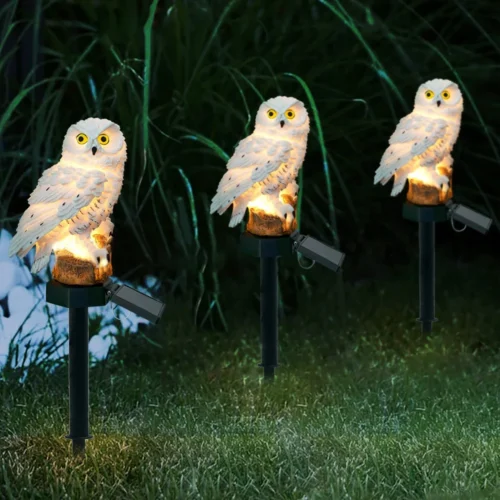 Solar Garden Owl Light Outdoor Decor: Waterproof Solar-Powered LED Lamps for Outdoor Decoration