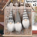 6pcs Christmas Mini Doll Tree Pendant Xmas Decoration for Home Gnome Doll Kids New Year Gifts Navidad