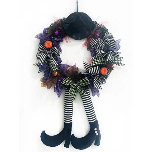 Mummy Wreath Shape Halloween Decoration for Home Door, Window, or Wall Hanging / Fun and Scary Plastic Decoration for Party Garlands