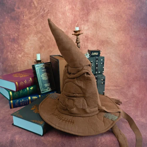 Fashionable Wizard Hat - Brown Sorting Cap for Halloween Party Props, Dress-Up, and Cosplay Costume Accessories