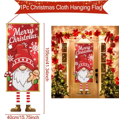 Christmas Hanging Flag Banner – Porch & Door Decorations for Home, Ornaments, Xmas Gifts, & New Year Decor