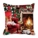 Merry Christmas Home Decor – Christmas Cushion Cover, Ornament Pillowcase, Natal Navidad New Year Gifts, 45x45cm