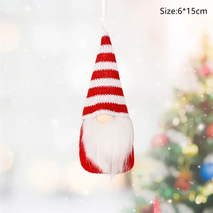 6pcs Christmas Mini Doll Tree Pendant Xmas Decoration for Home Gnome Doll Kids New Year Gifts Navidad