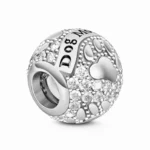 New 925 Sterling Silver "Friend Dog Mom Woof" Pet Charm - DIY Dangle Beads | Fits Original Pandora Bracelet | Fashionable Women's Jewelry