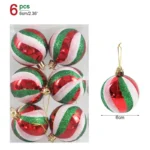 6Pcs/box 6cm Christmas Ball Ornaments Xmas Tree Hanging Pendant Christmas Decorations for Home 2024 Navidad Natal New Year Gift