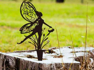 Metal Garden Fairy Outdoor Decor - Decorative Art for Your Patio and Lawn