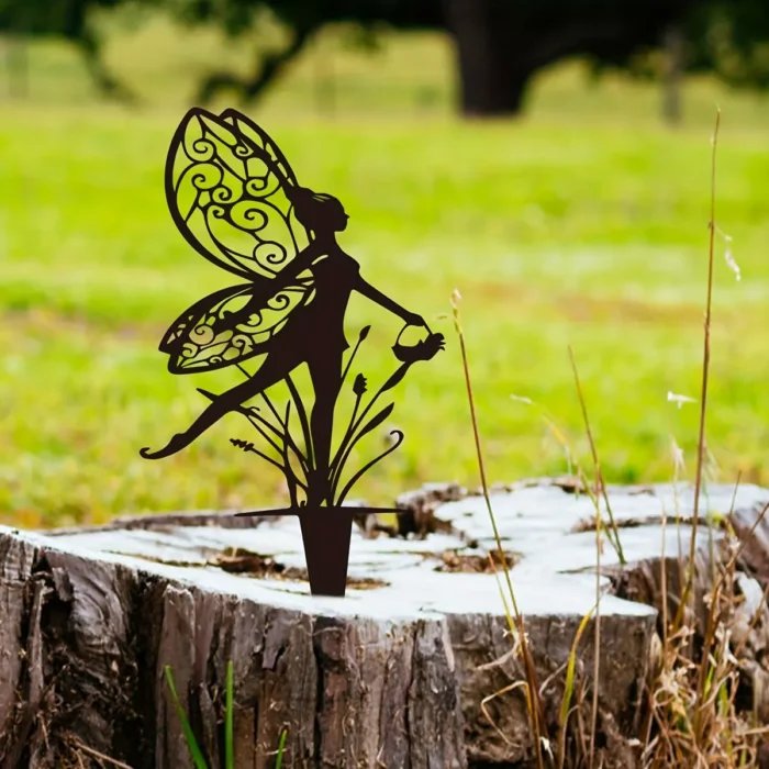 Metal Garden Fairy Outdoor Decor - Decorative Art for Your Patio and Lawn