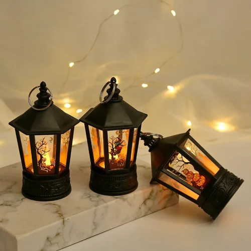 Halloween Electronic Candle Light – Retro Pumpkin, Witch, Human Skeleton Night Light LED - Image 2