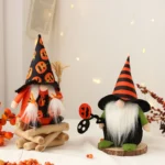 Pumpkin Sunflower Gnome Figurines – Swedish Plush Elf Dwarf Ornaments for Autumn, Halloween, and Thanksgiving Decorations