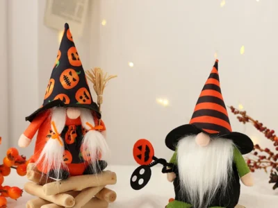 Pumpkin Sunflower Gnome Figurines – Swedish Plush Elf Dwarf Ornaments for Autumn, Halloween, and Thanksgiving Decorations