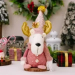 Christmas Pink Santa Claus, Snowman, Reindeer Telescopic Doll – Merry Christmas Decorations for Home, Xmas Ornaments, Kids Gifts