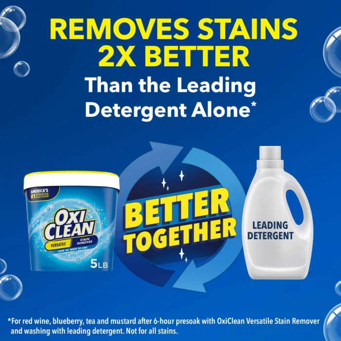 OC-Versatile Stain Remover Powder – 5 lb Home and Laundry Cleaner, Use with Detergent to Remove Stubborn Stains and Make Clothes Cleaner