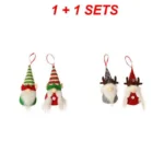 2SETS Christmas Gnomes Plush Santa Couple Doll – Xmas Gonk Dwarf Elf Tree Pendant, Plush Toy Gift Ornaments for Kids and Lovers