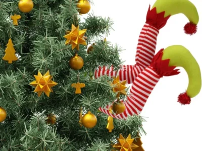 Decorative Long-lasting Christmas Tree Ornament Claus Elf Leg for Festival