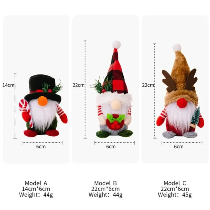 1pc Christmas Gnome Plush Decorations Christmas Faceless Gnome Santa Doll Xmas Tree Hanging Elf Gnomes Decor For Christmas