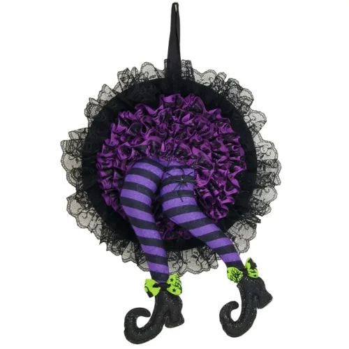 Mummy Wreath Shape Halloween Decoration for Home Door, Window, or Wall Hanging / Fun and Scary Plastic Decoration for Party Garlands