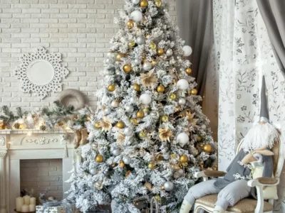 Large Luxury Encrypted White Snow PVC Christmas Tree with Bracket – For Home, Outdoor Mall, Living Room, Party & Holiday Decoration