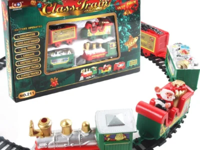 Christmas Realistic Electric Train Set, Easy To Assemble & Safe For Kids Gift & Party Home Xmas Tree Decoration