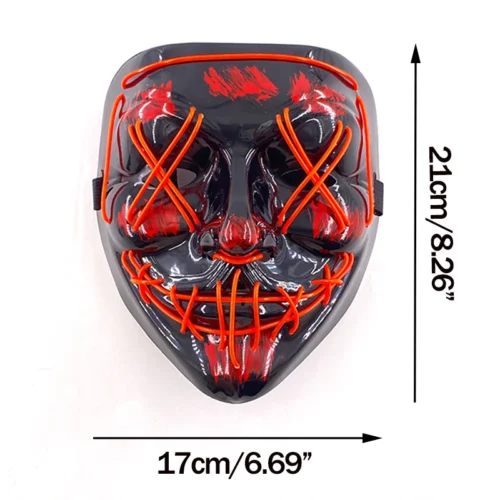 Wireless Neon LED Mask – Scary Glowing Mask for Masquerade - Image 2