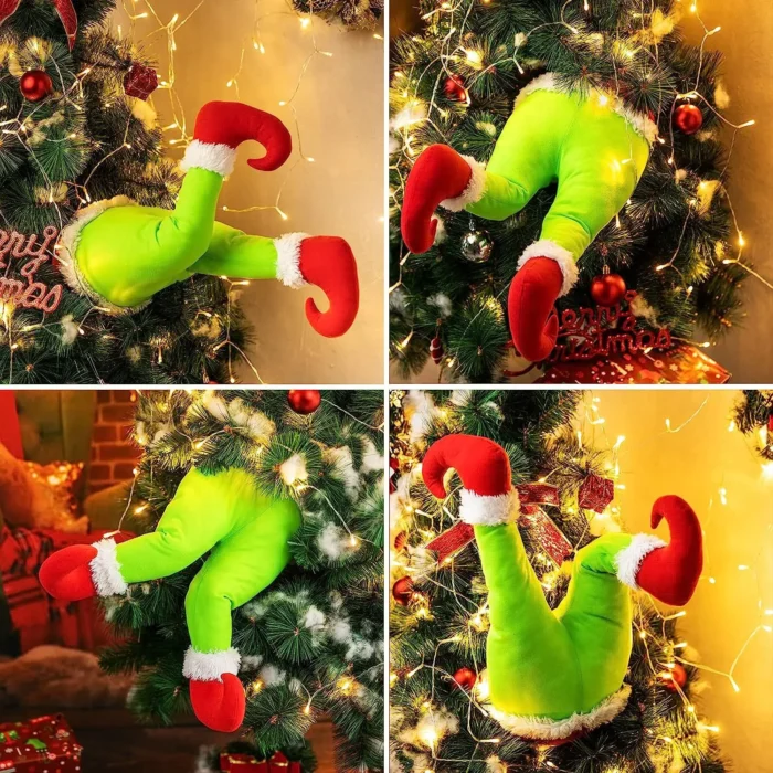 Christmas Decoration Grinch Green Artificial Legs Tree Decoration Santa Elf Legs Christmas Decoration Home Hanging Ornaments