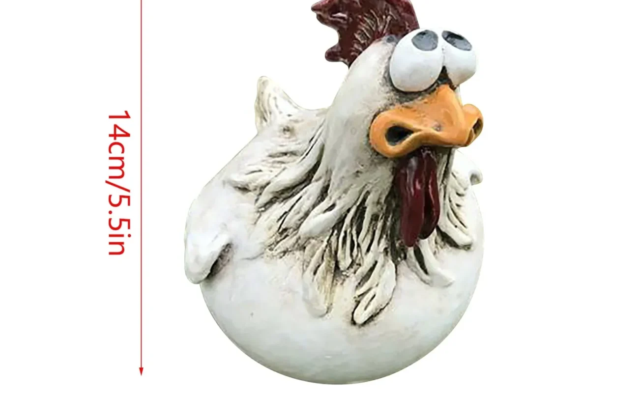 Funny Chicken Fence Decor - Resin Hen Sculptures for Garden, Farm Yard, Courtyard, and Housewarming Home Decorations